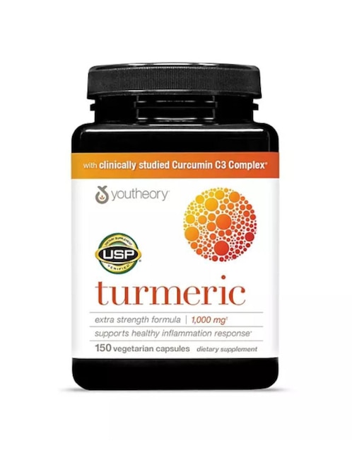 Cúrcuma Youtheory Youtheory con piperina de 150 cápsulas