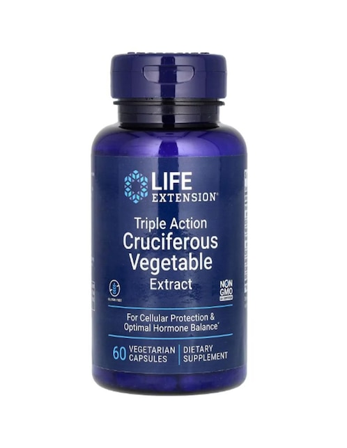 Crucíferas de Triple Acción Life Extension con vitaminas y minerales de 60 cápsulas
