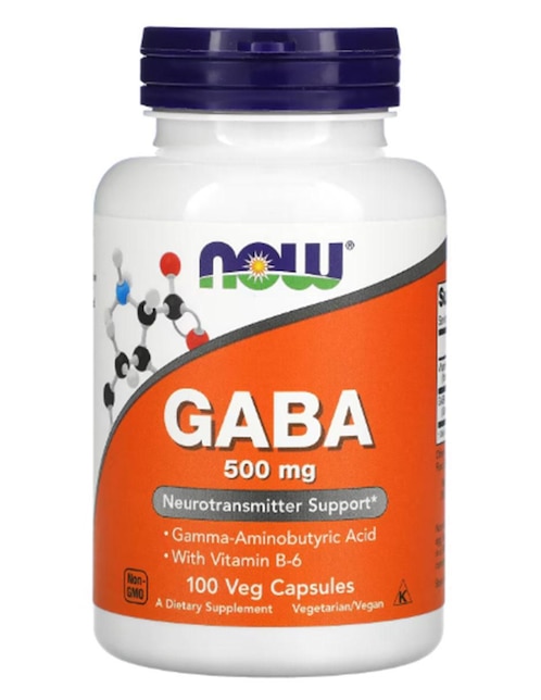 Gaba con vitamina B-6 Now Foods con gaba de 100 cápsulas