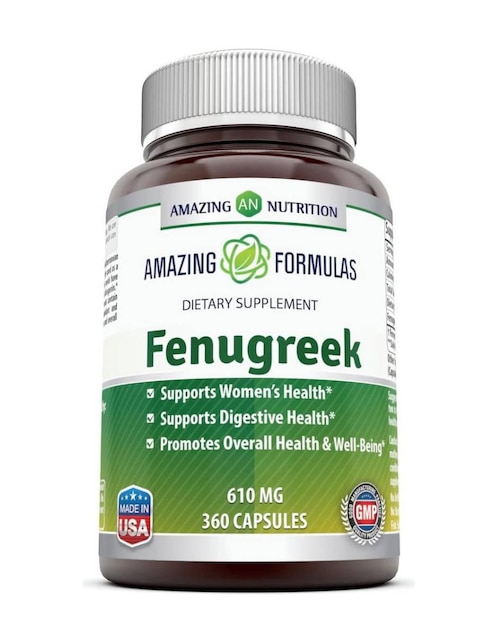 Amazing Formulas Fenugreek 610 mg – Regulación de Azúcar en Sangre, Lactancia, Salud Digestiva y Cardiovascular Amazing Nutrition con fenogreco ( trigonella foenum-graecum) de 360 cápsulas