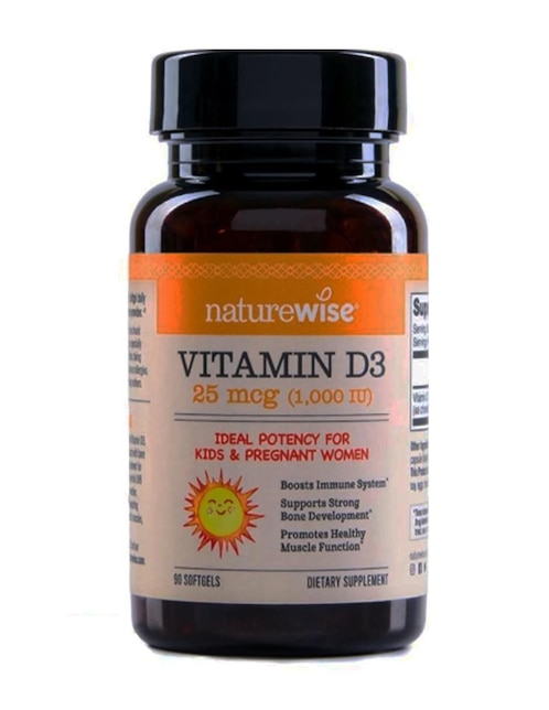 Vitamina D3 1000 IU Nature Wise de 90 cápsulas