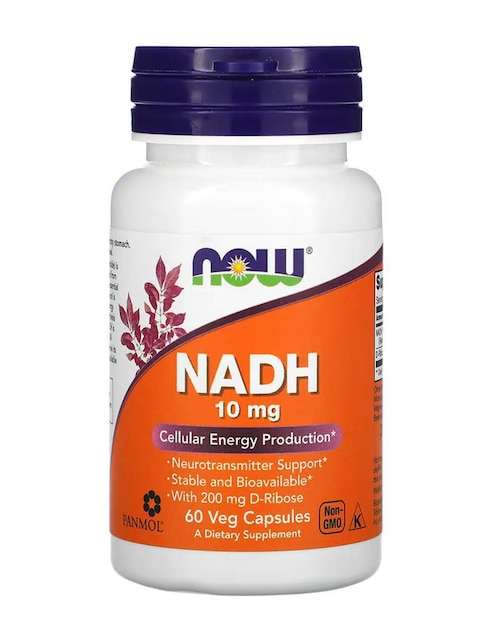 NADH, 10 mg Now con nad+ (nicotinamide adenine dinucleotide) de 60 cápsulas