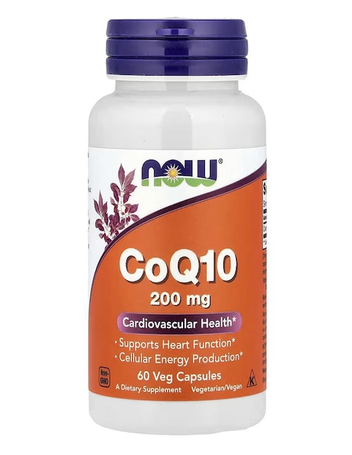 NOW CoQ10, 200 mg, vegetales Now con coQ10 de 60 cápsulas