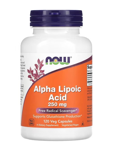 Ácido alfa-lipoico, 250 mg Now con ácido alfa lipoico de 120 cápsulas