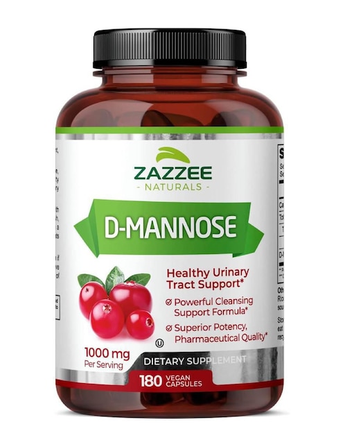 Naturals D-Mannose 1000 mg – Salud Urinaria y Prevención Natural de Infecciones del Tracto Urinario (UTI) Zazzee con d-manosa de 180 cápsulas Naturals D-Mannose 1000 mg – Salud Urinaria y Prevención Natural de Infecciones del Tracto Urinario (UTI) Zazzee con d-manosa de 180 cápsulas