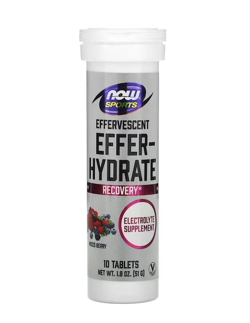 Tabletas efervescentes, Effer-Hydrate de Bayas mixtas Now con calcio de 10 tabletas