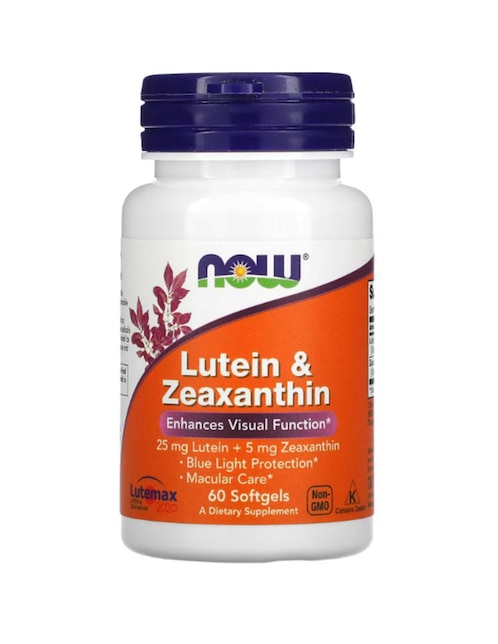 Luteína y Zeaxantina Now Foods con luteina de 60 cápsulas