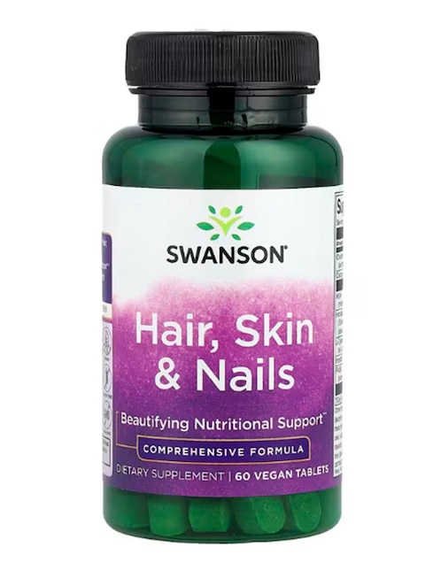 Hair skin and nails Swanson con vitaminas y minerales de 60 tabletas
