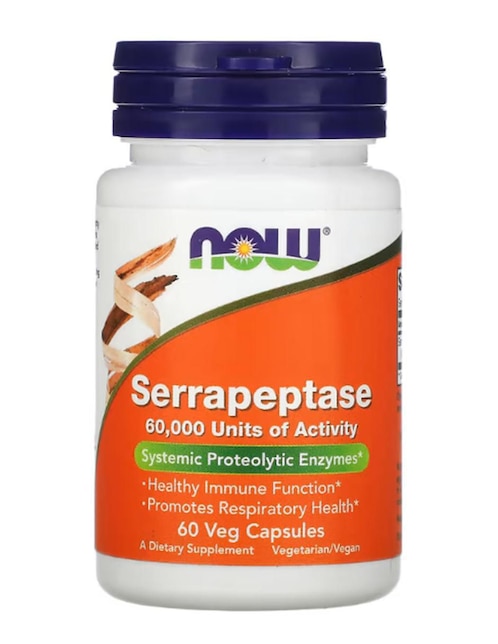 Serrapeptase Now con serrapeptasa de 60 cápsulas