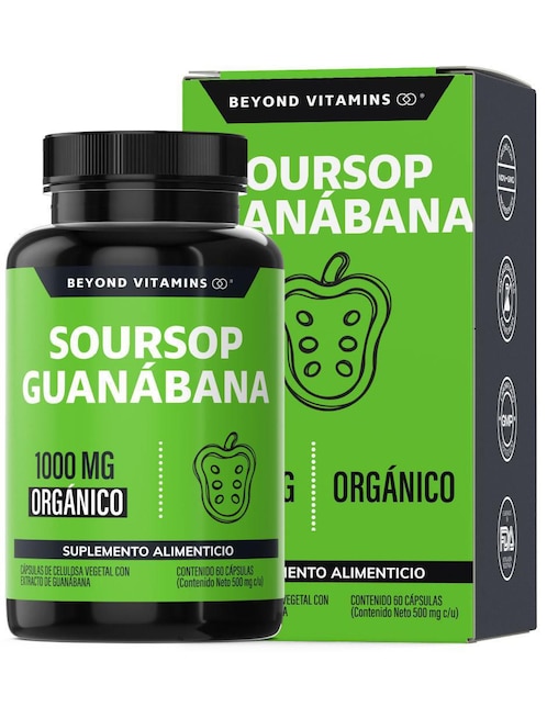 Soursop Guanábana Orgánica Beyond Vitamins de 60 cápsulas