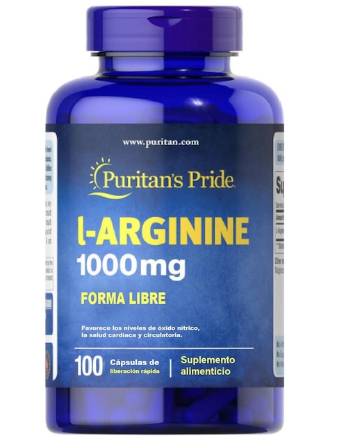 L-Arginine Puritans Pride con l-arginina de 100 cápsulas