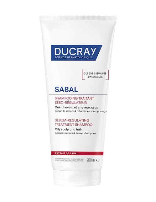 Shampoo para cabello graso Sabal shampoo tratante seborregulador Ducray 200 ml