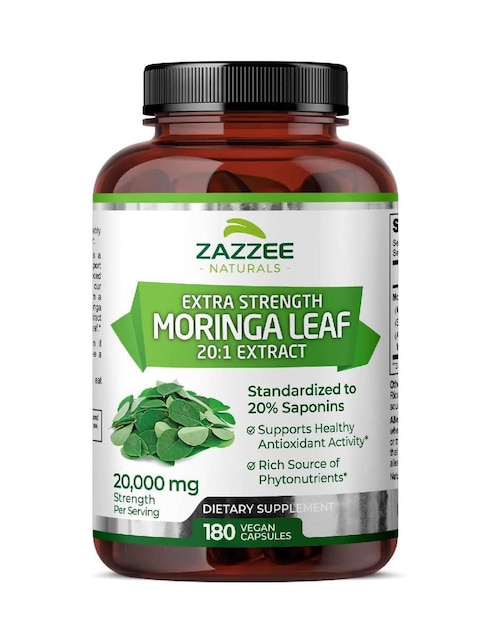 Moringa Leaf Zazzee con hoja de moringa de 180 cápsulas