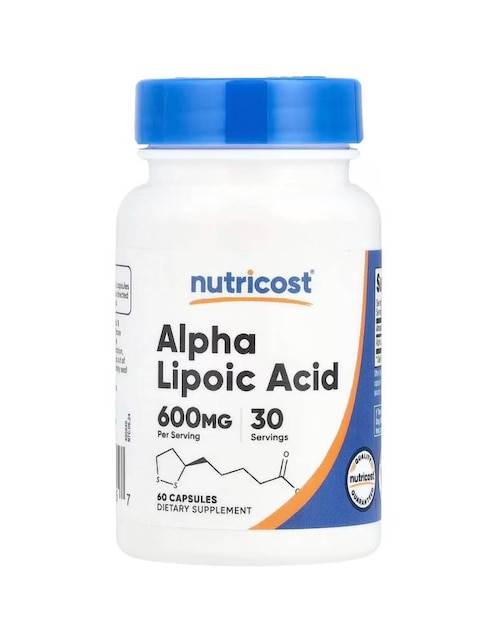 Alpha Lipoic Acid Nutricost con ácido alfa lipoico de 60 cápsulas