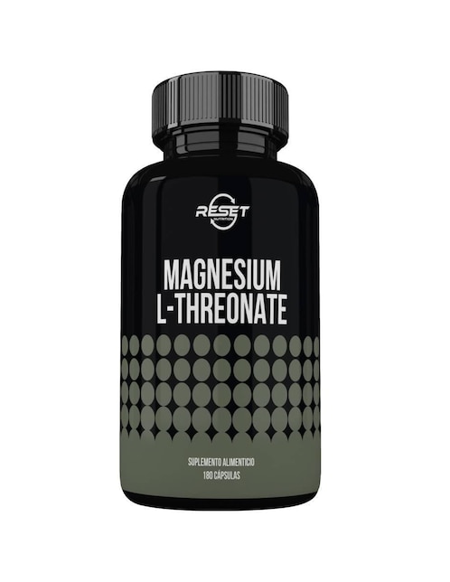 Magnesium L-Threonate Reset Nutrition con l-treonato de magnesio, citrato de magnesio de 180 cápsulas