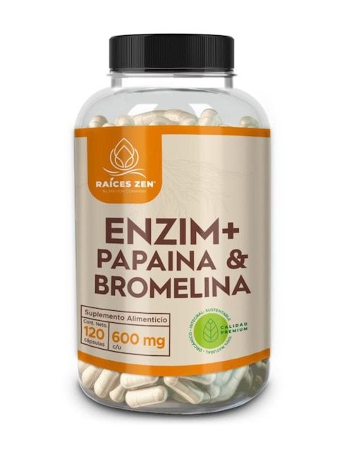 RAÍCES ZEN Enzim+ Papaina y Bromelina Raíces Zen Raíces Zen de 120 cápsulas