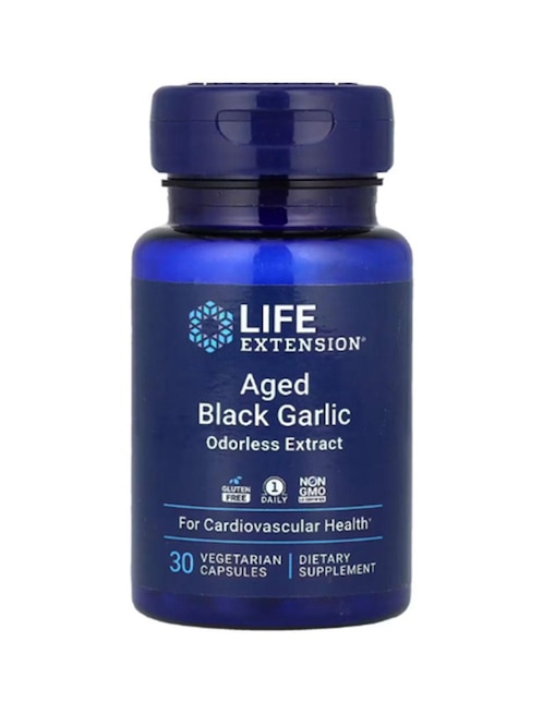 Ajo negro añejado Life Extension con vitaminas, aminoácidos azufrados y minerales de 30 cápsulas
