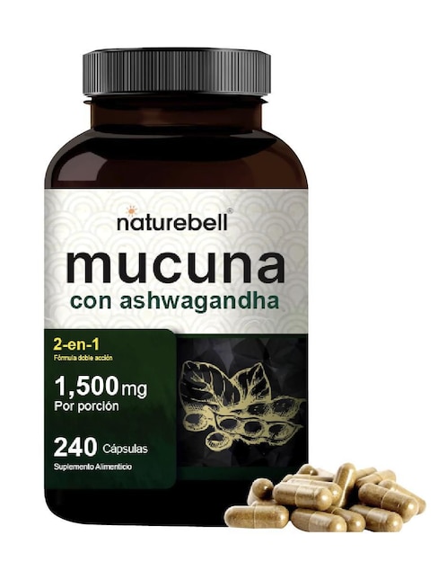 Mucuna Pruriens con Ashwagandha Naturebell con ashwagandha de 240 cápsulas