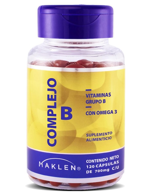 Complejo B + Omega 3 Maklen de 120 cápsulas