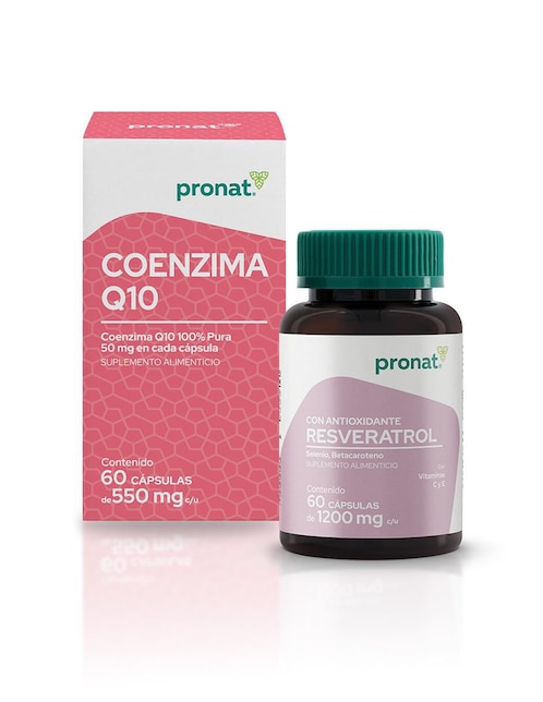 Set de suplementos alimenticios de Resveratrol con antioxidante y Coenzima Q10 Pronat
