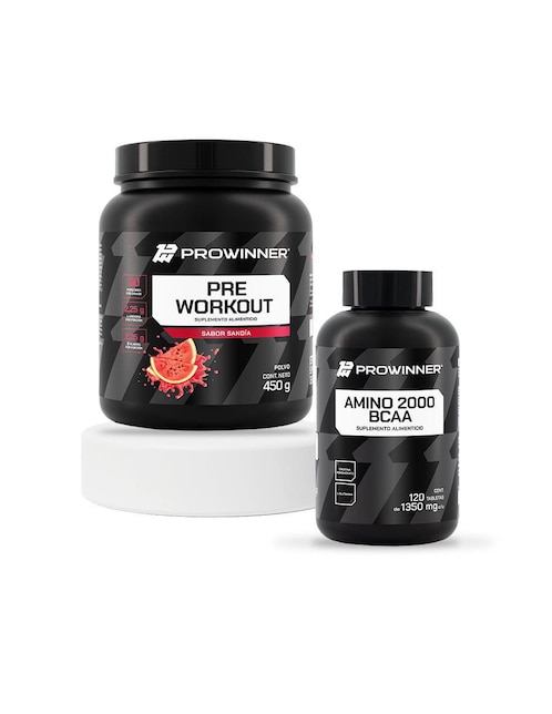 Set de suplementos alimenticios de preworkout sandia y amino 2000 bcaa Prowinner