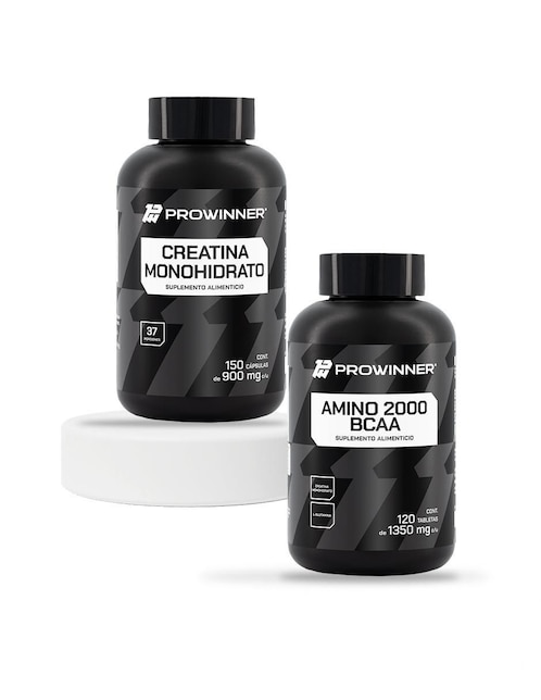 Set de suplementos alimenticios de creatina monohidrato y amino 2000 bcaa Prowinner