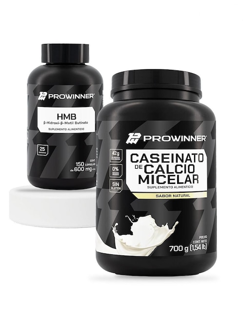 Set de suplementos de HMB y Caseinato de Calcio Micelar Prowinner