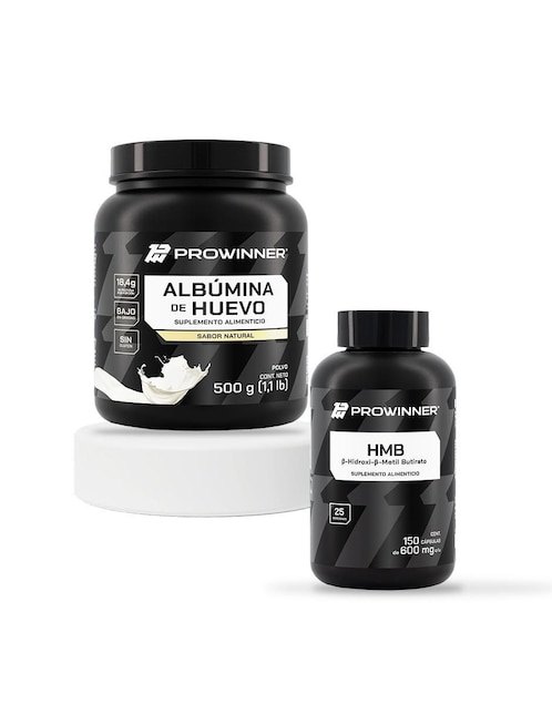 Set de suplementos alimenticios de albúmina de huevo y hmb Prowinner