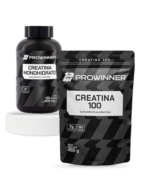 Set de suplementos alimenticios de creatina monohidrato y creatina 100 en polvo Prowinner