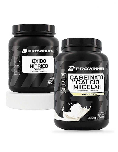 Set de suplementos alimenticios Oxido nítríco no master y caseinato de calcio micelar Prowinner