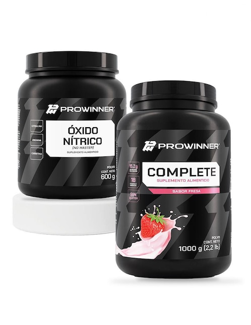 Set de suplementos alimenticios Oxido nítríco no master y complete fresa Prowinner