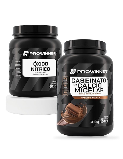 PROWINNER Set de suplementos alimenticios Oxido nítríco no master y caseinato de calcio micelar chocolate Prowinner