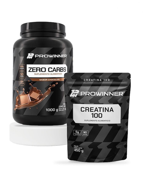PROWINNER Set de suplementos alimenticios Zero carbs chocolate y creatina 100  Prowinner