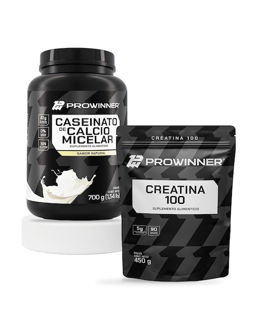 Set de suplementos alimenticios Caseinato de calcio micelar y creatina 100 Prowinner