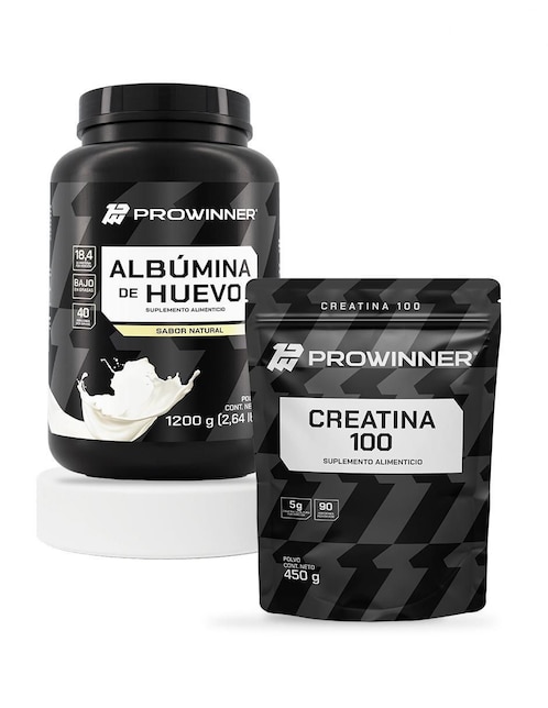 Set de suplementos alimenticios Albúmina de huevo y creatina 100 Prowinner