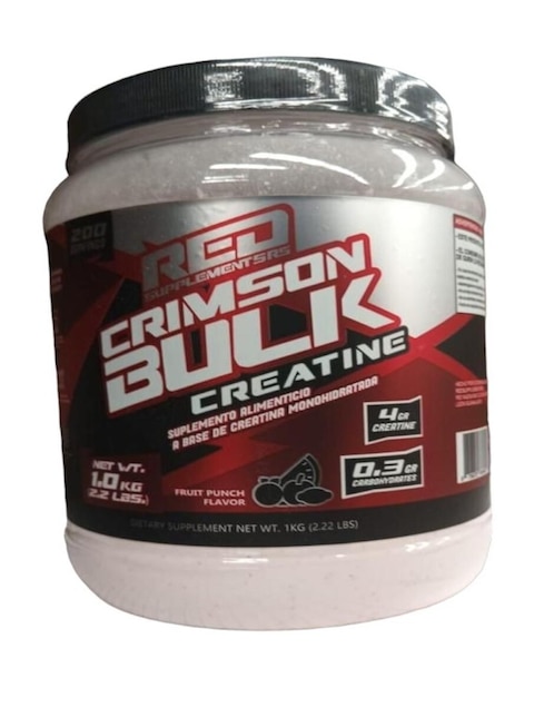 Creatina monohidratada crimson bulk Redline sabor frutas de 1 kg