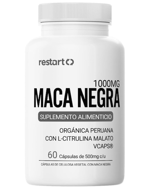 Maca Negra Orgánica Peruana L Citrulina restart con maca negra de 60 cáp