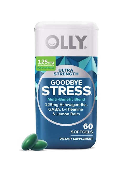 Cápsulas blandas goodbye stress con gaba, ashwagandha, L-teanina y melisa de 60 cápsulas