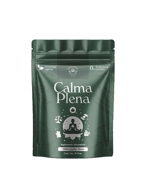 Gomitas calma plena con CBD sabor pepino y limón de 30 gomitas