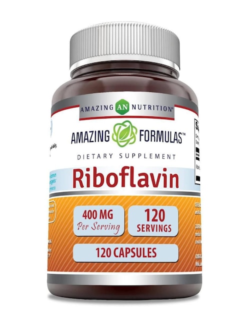 Riboflavina vitamina B2 suplemento energía y salud celular de 120 cápsulas
