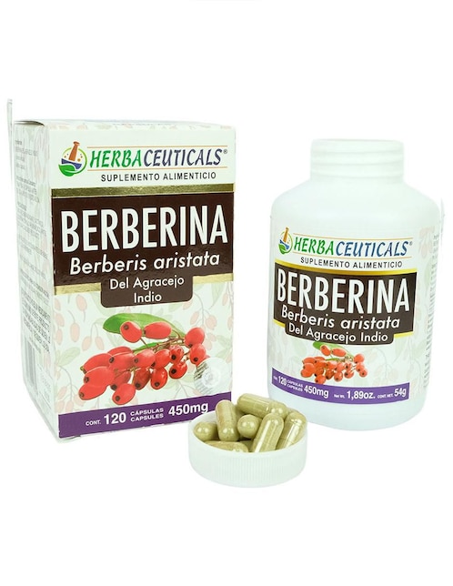Suplemento alimenticio berberina del agracejo indio Herba Ceuticals de 120 cáp