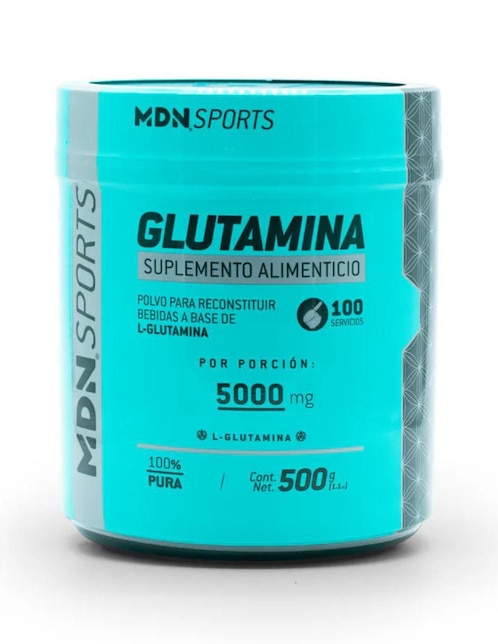 Glutamina sports MDN con L-Glutamina sabor natural de 500 G