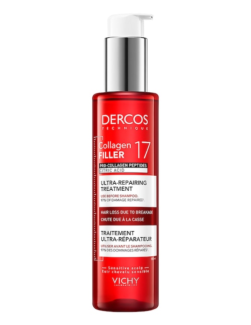 Shampoo anticaída para todo tipo de cabello Vichi Dercos Collagen 17 Filler 150 ml 1