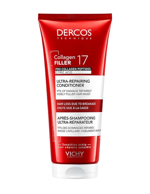 Acondicionador para cabello Vichy Dercos Collagen 17 Acondicionador Reparador de Daño Vichy Dercos 200 ml