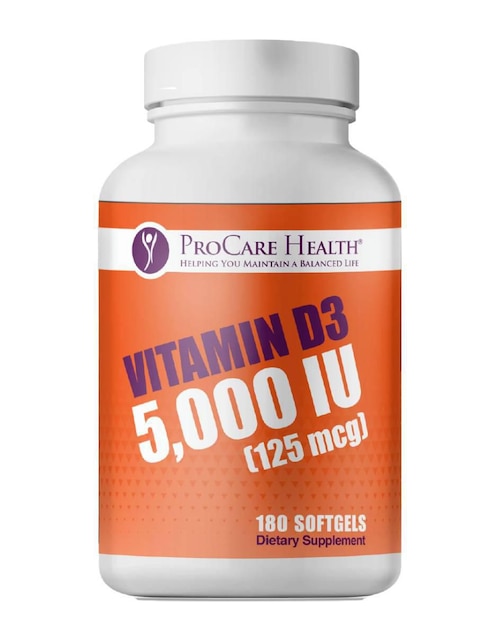 Vitamina D3 5000 UI Procare Health de 180 cápsulas