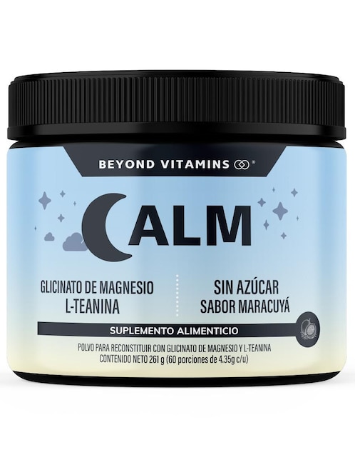 Alm Glicinato de Magnesio L-teanina Beyond Vitamins sabor maracuyá de 261 g