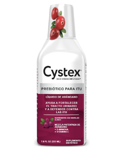 Cystex prebiótico D-mannosa arándano vitamina c infección tracto urinario 225ml Cystex de 225 ml