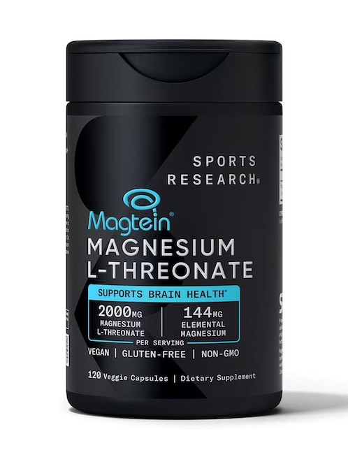 SPORT RESEARCH Magtein L Treonato de Magnesio Sport Research sabor natural de 120 cápsulas