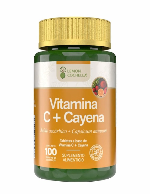 Vitamina C + Cayena Lemon Cochella de 100 tabletas