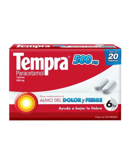 Tabletas antipiréticos Tempra Paracetamol